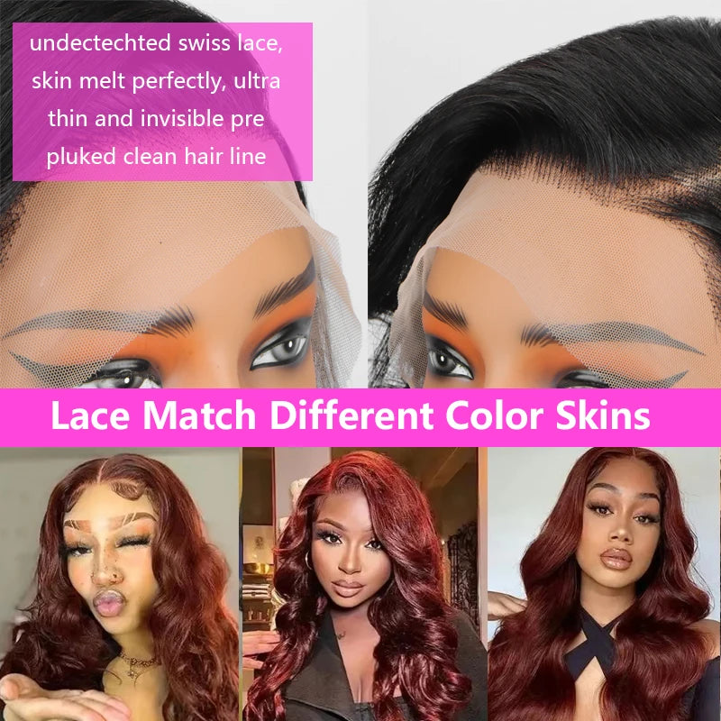 Reddish Brown Body Wave 13X4 Lace Frontal Human Hair Wig HD Lace Frontal Wig Human Hair Wig Pre Plucked Brazilian Remy Hair Wig